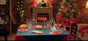 Christmas Decoration Items - Snowy Pine Tree Forest Table Cover