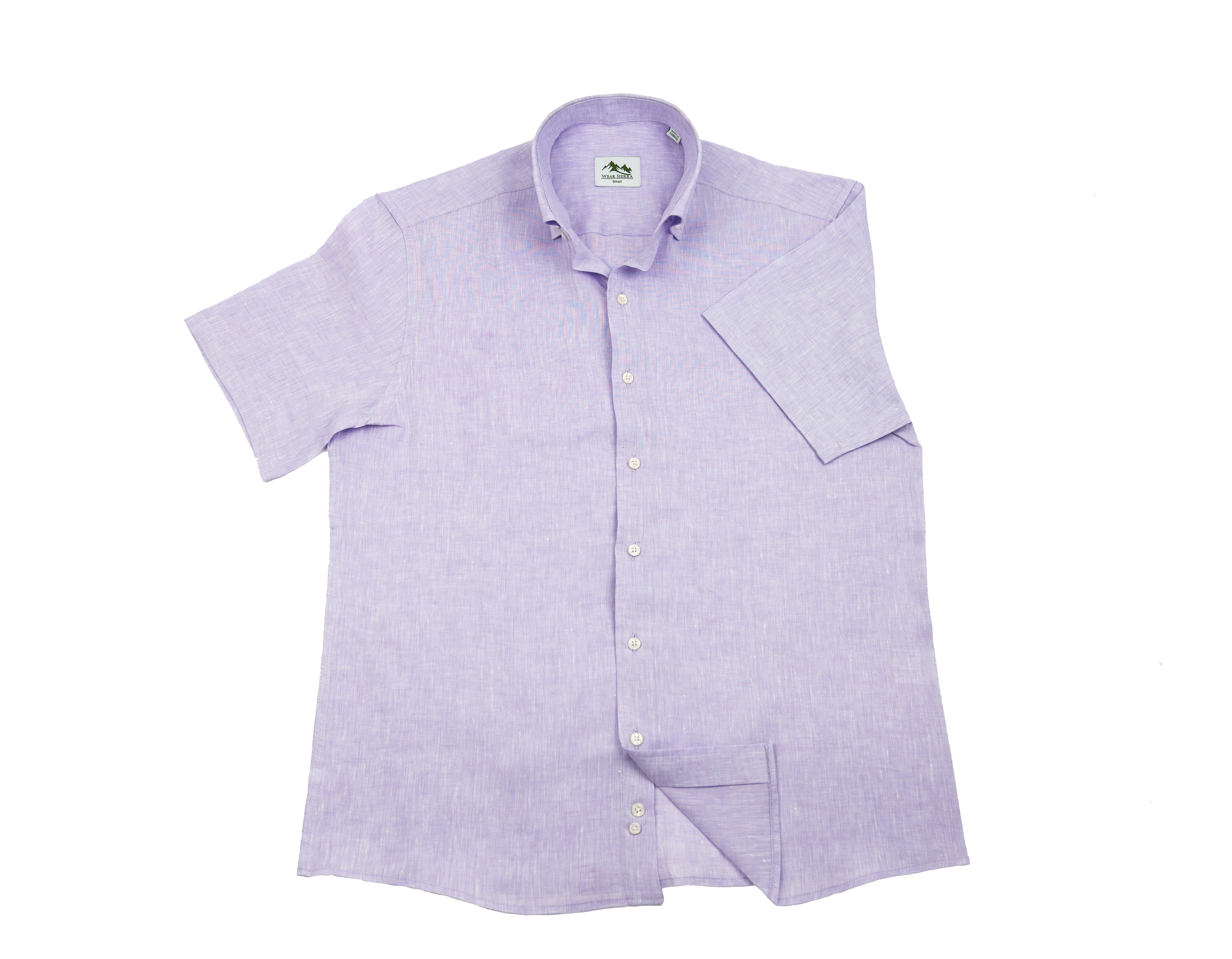 Wear Sierra Top Shelf Men's Linen Short Sleeve Button Down Shirt in Lilac