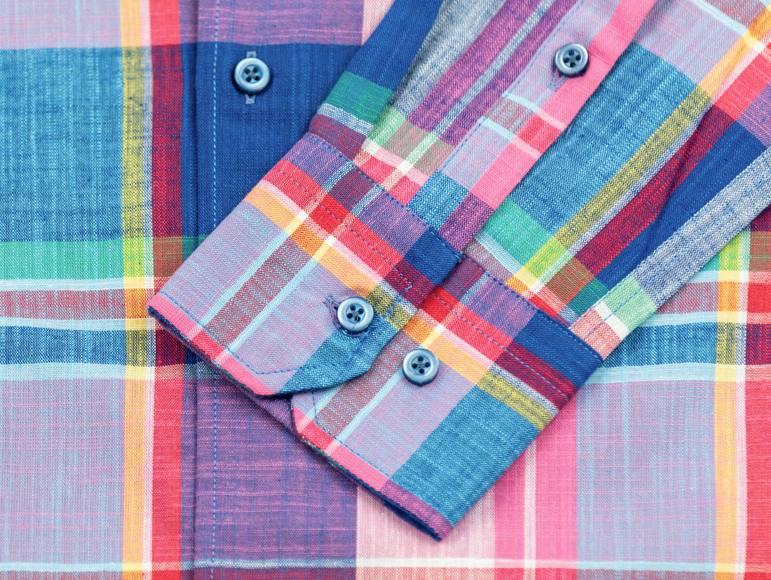 Wear Sierra Top Shelf Men's Cotton Long Sleeve Button Down Shirts in Pink Plaid