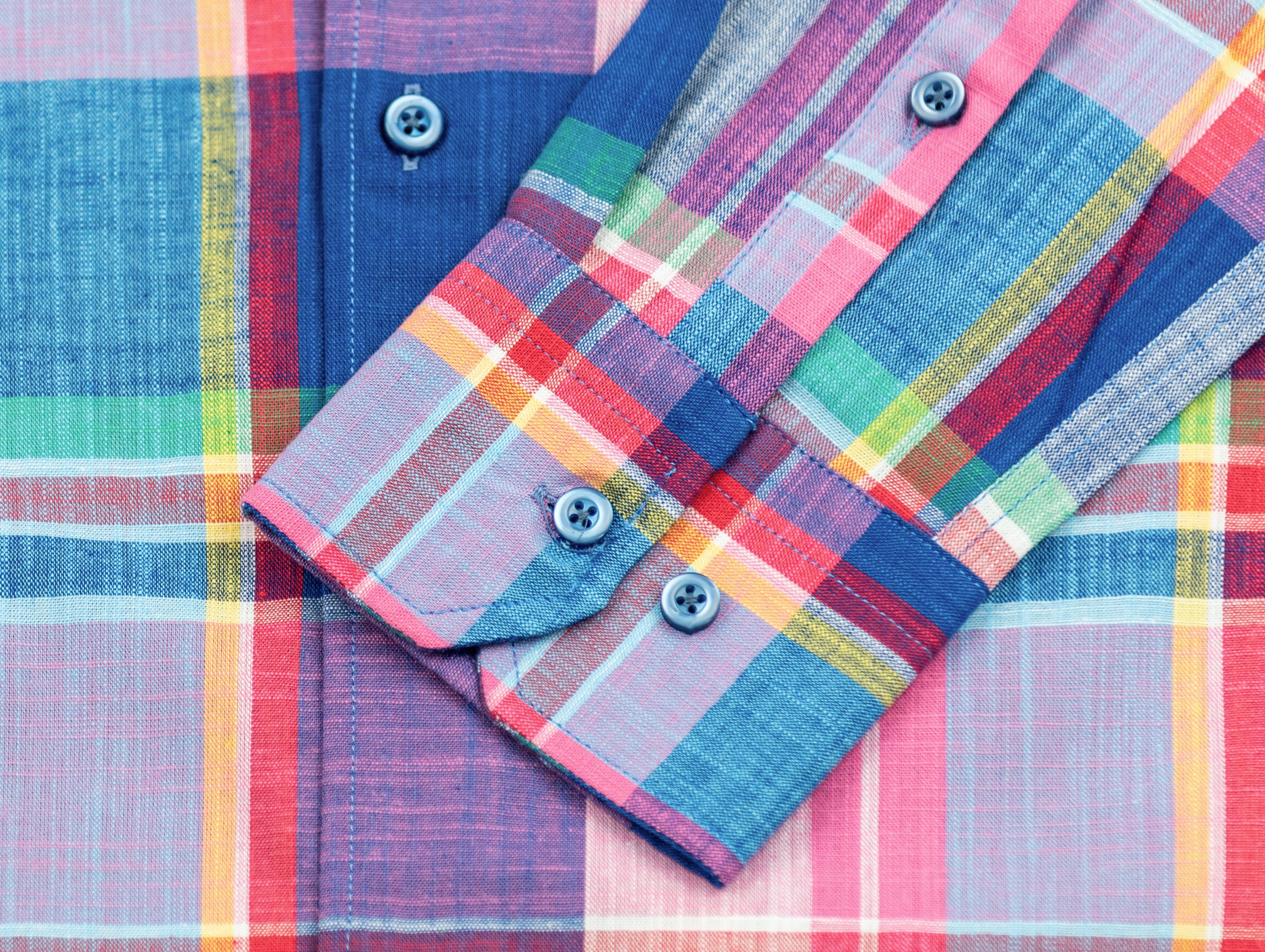 Wear Sierra Top Shelf Men's Cotton Long Sleeve Button Down Shirts in Pink Plaid
