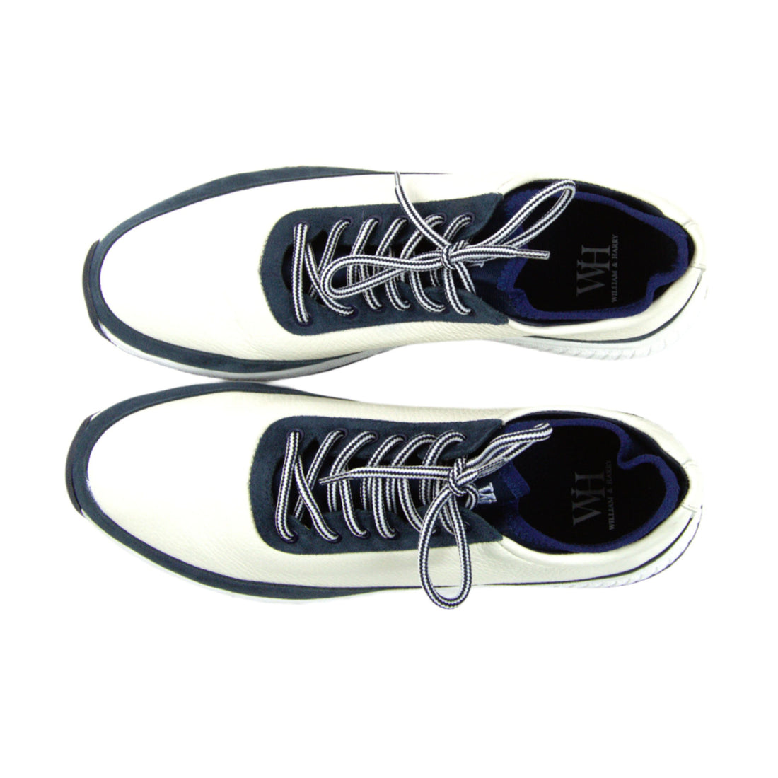 W&H Suede Navy & White - Original Design Signature Golf Shoes for Men - CLEARANCE
