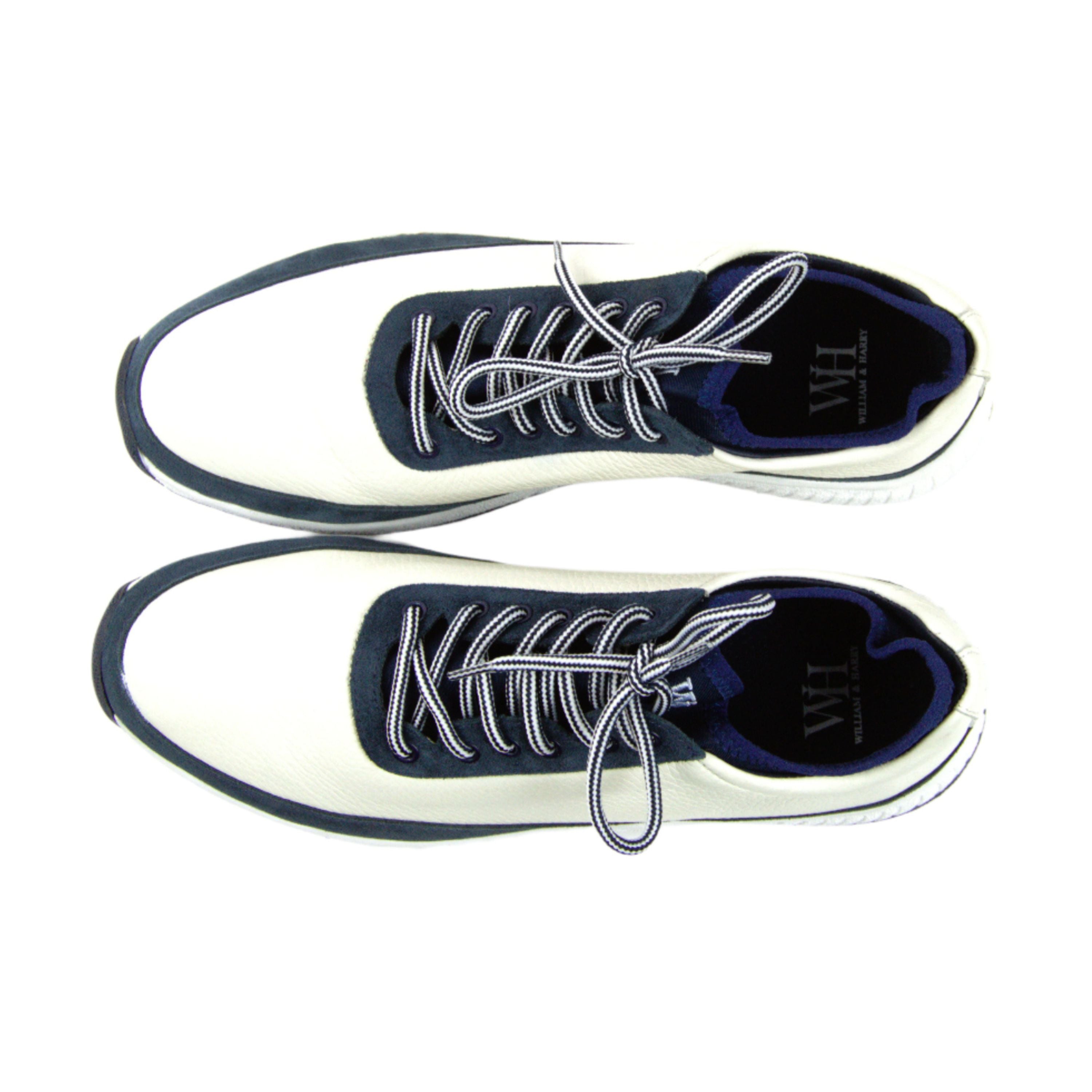 W&H Suede Navy & White - Original Design Signature Golf Shoes for Men - CLEARANCE