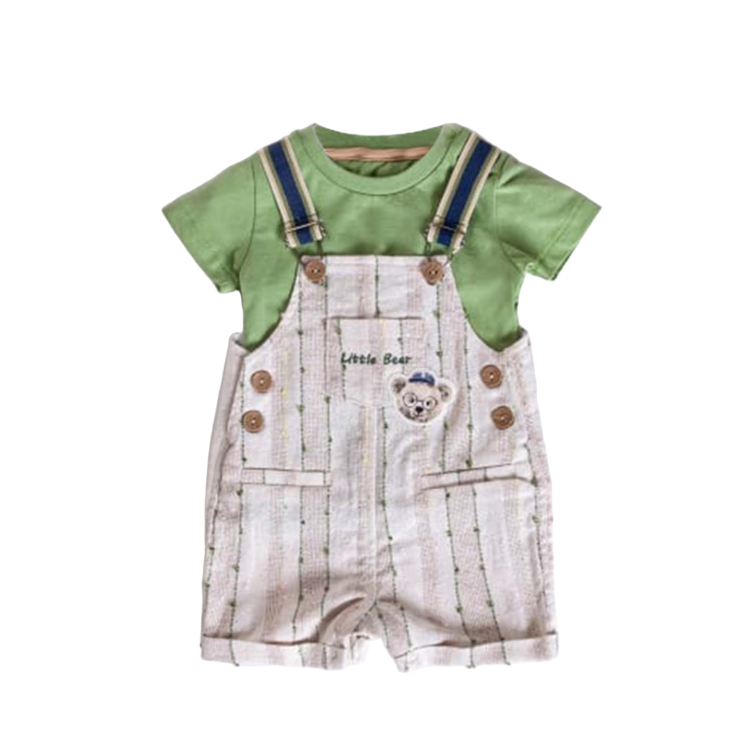 Buy green Infant Boys&#39; Shortalls Green, Orange and Purple 2-Piece Set Perfect for Summer