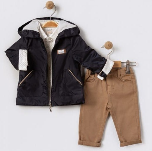 Little Boys' 3 Piece Jacket, Pants and Button Up Long-Sleeve Shirt Set - Great Birthday Gift for Your Toddler