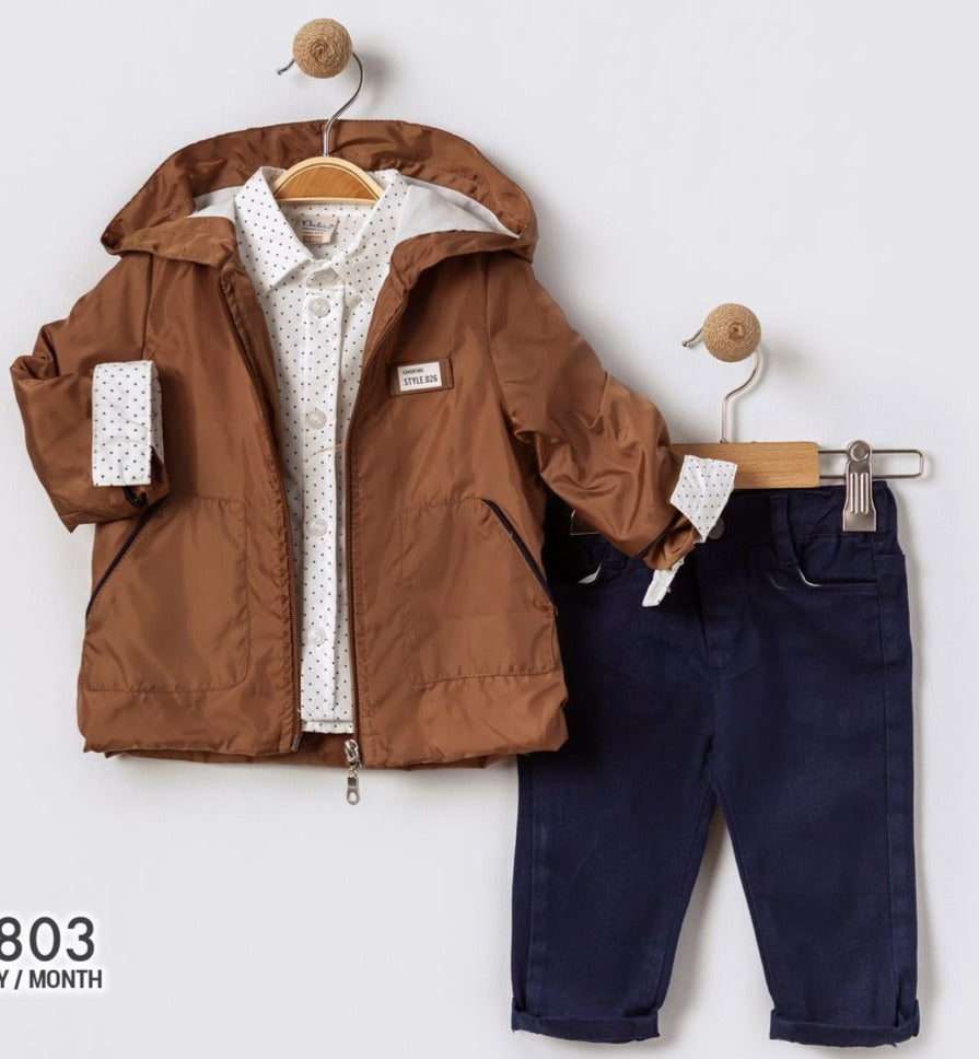 Little Boys' 3 Piece Jacket, Pants and Button Up Long-Sleeve Shirt Set - Great Birthday Gift for Your Toddler