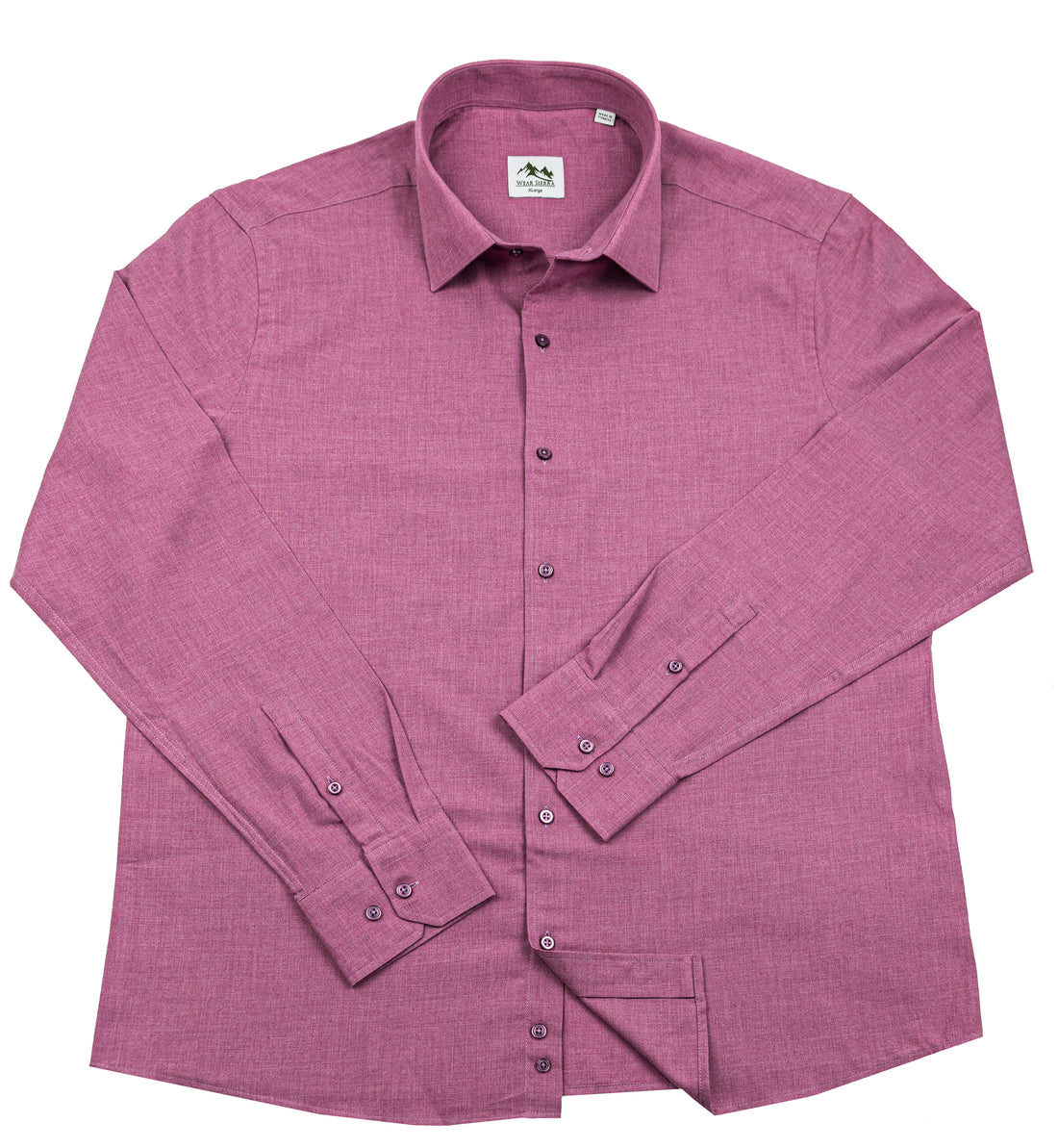 Wear Sierra Top Shelf Men's Cotton Long Sleeve Button Up Shirts in Pink