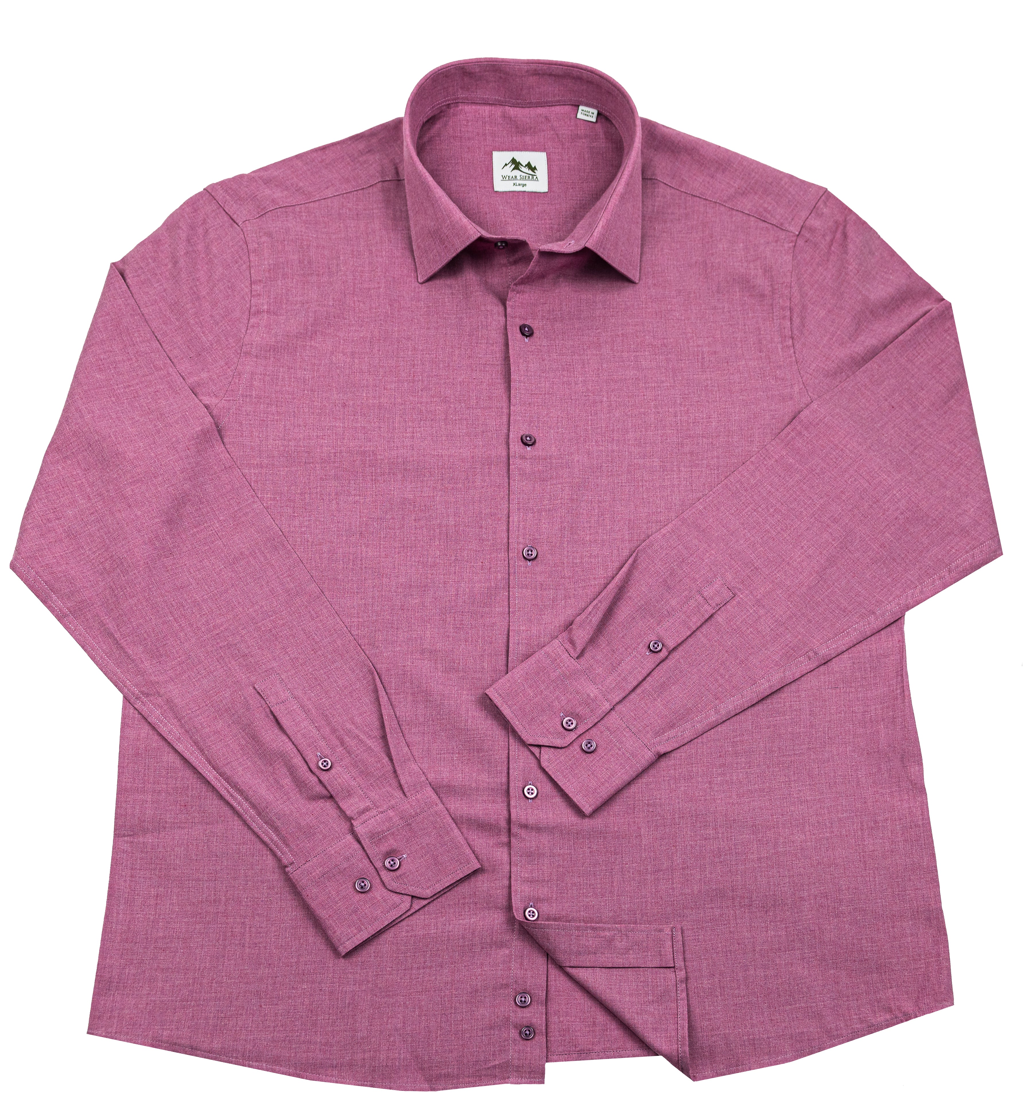 Wear Sierra Top Shelf Men's Cotton Long Sleeve Button Up Shirts in Pink