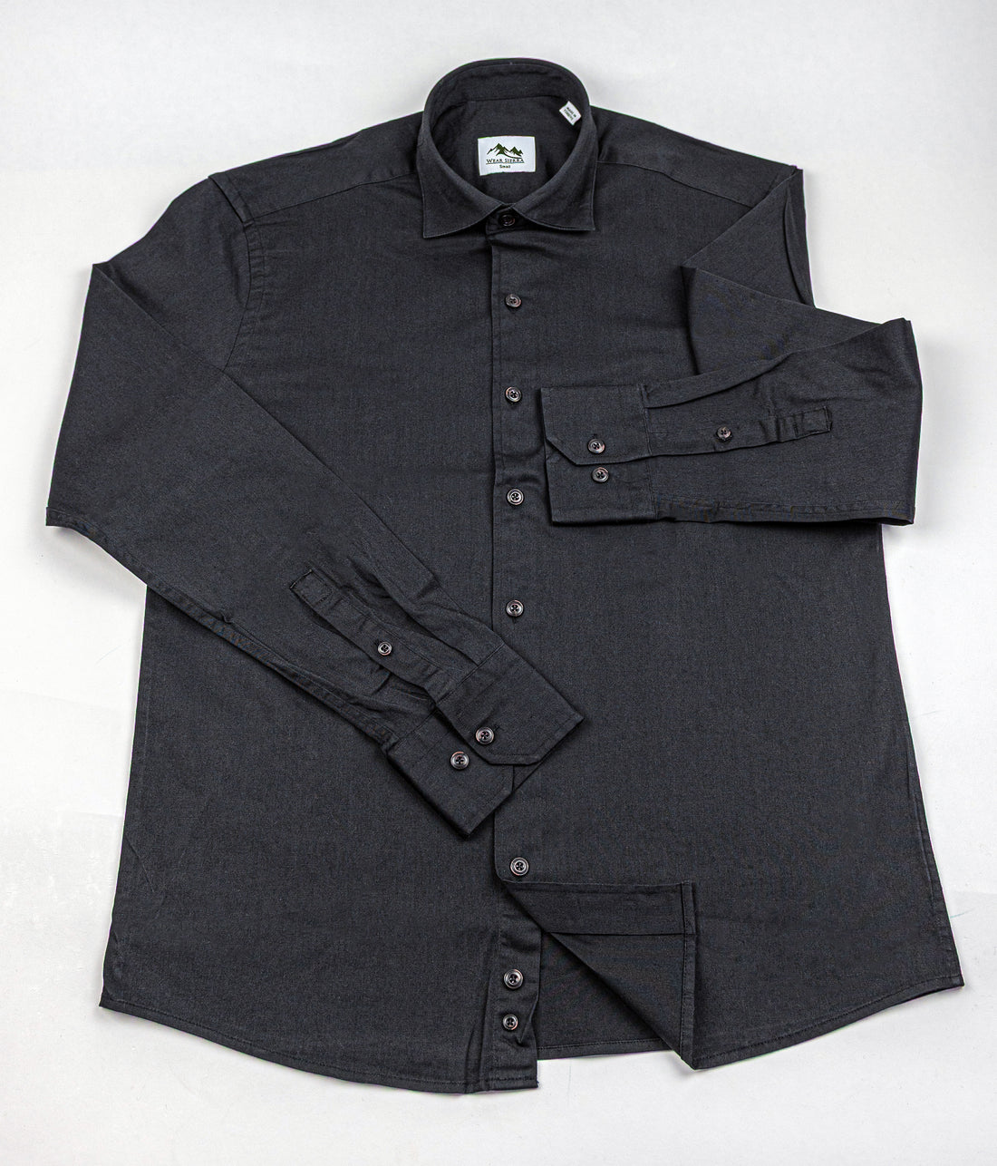 Wear Sierra Top Shelf Men's Cotton Long Sleeve Button Up Shirts in Black