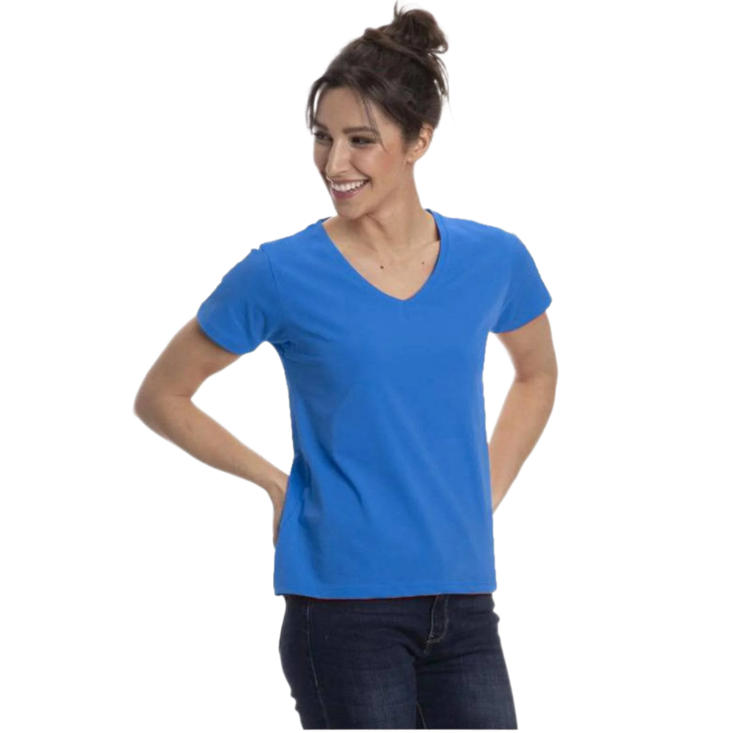 Women's Short Sleeve V-Neck T-Shirts - Colorful Women's Shirts - Great for Laying under Scrubs, Sweaters, Turkish Cotton Short Sleeve Shirts