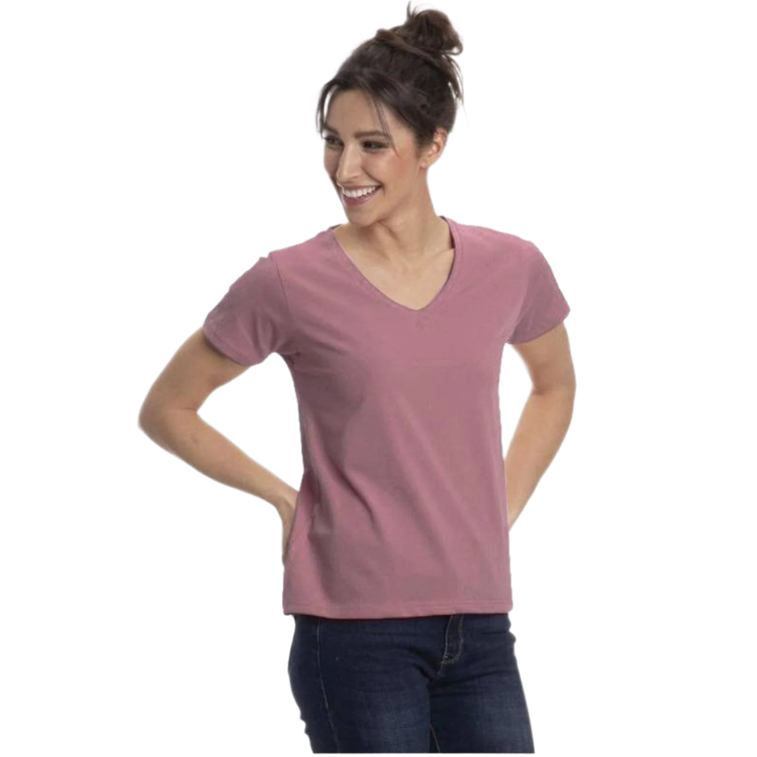 Women's Short Sleeve V-Neck T-Shirts - Colorful Women's Shirts - Great for Laying under Scrubs, Sweaters, Turkish Cotton Short Sleeve Shirts