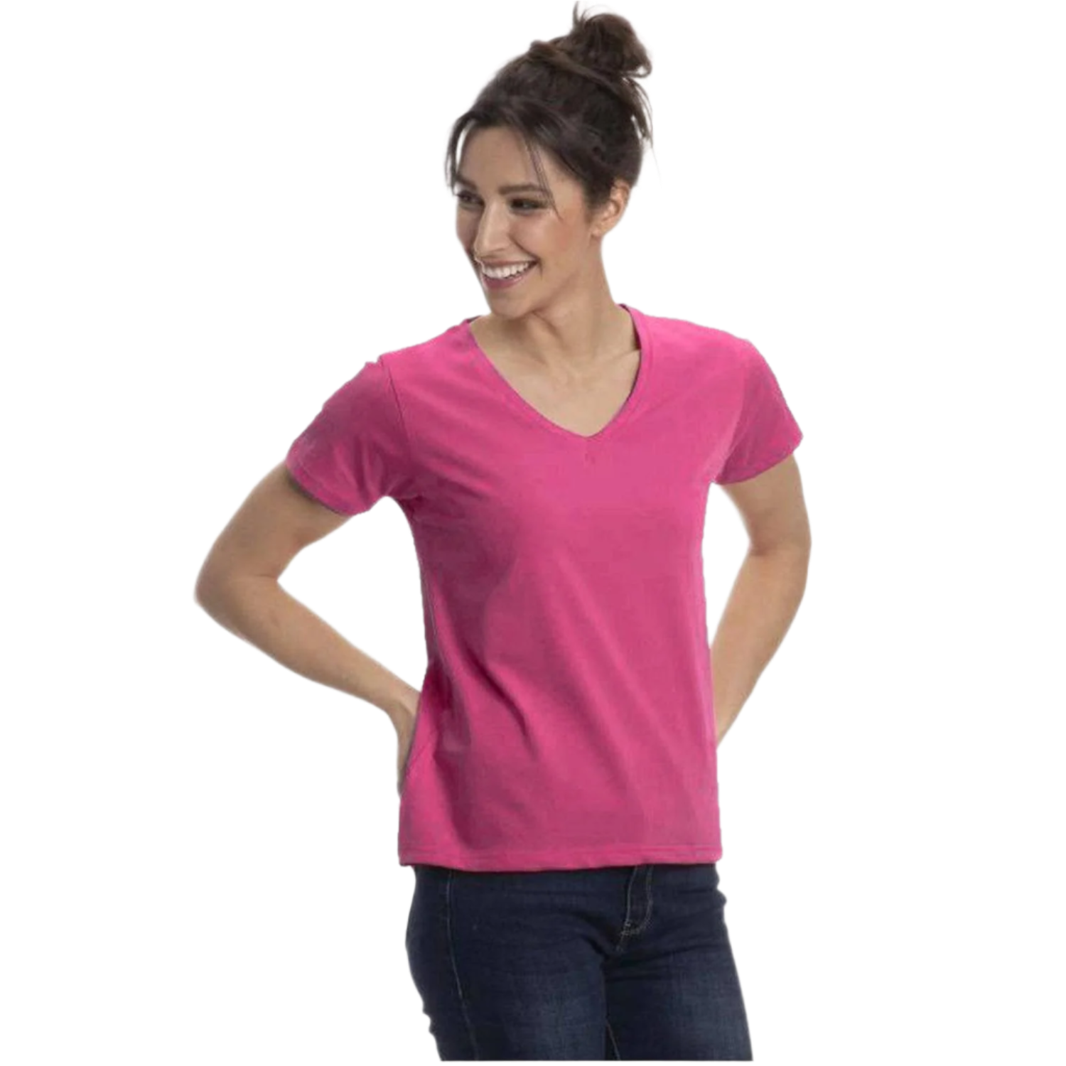 Women's Short Sleeve V-Neck T-Shirts - Colorful Women's Shirts - Great for Laying under Scrubs, Sweaters, Turkish Cotton Short Sleeve Shirts