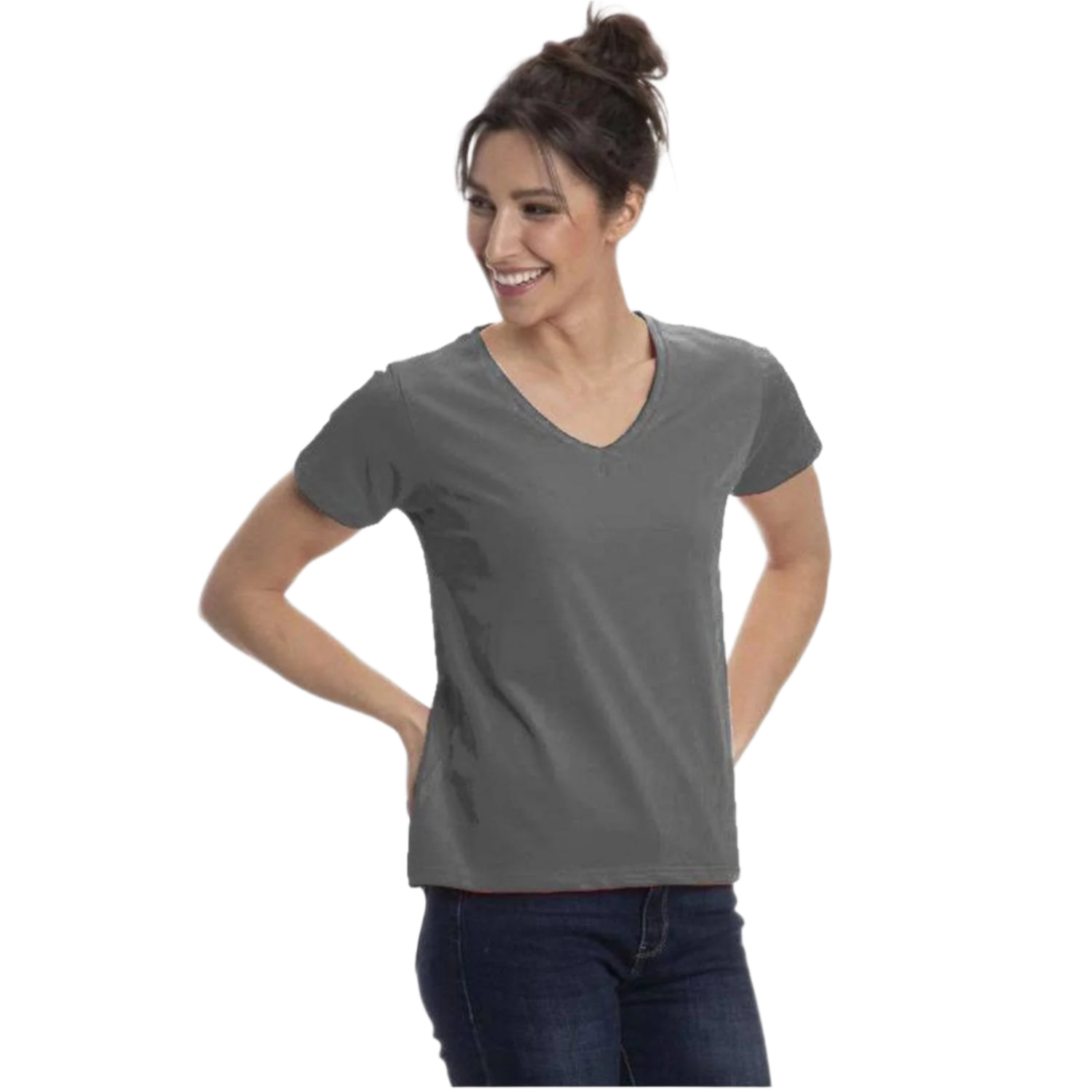 Women's Short Sleeve V-Neck T-Shirts - Colorful Women's Shirts - Great for Laying under Scrubs, Sweaters, Turkish Cotton Short Sleeve Shirts