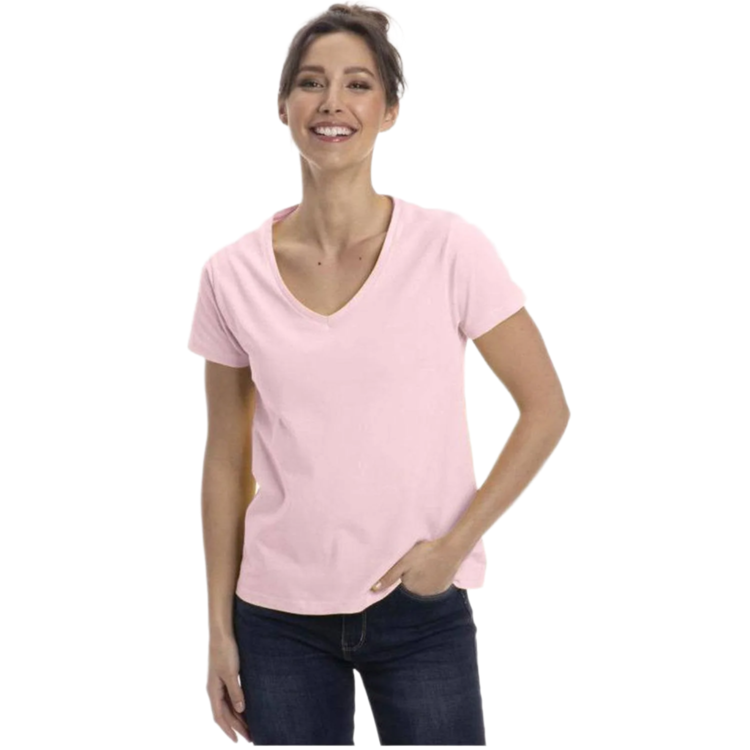 Women's Short Sleeve V-Neck T-Shirts - Colorful Women's Shirts - Great for Laying under Scrubs, Sweaters, Turkish Cotton Short Sleeve Shirts