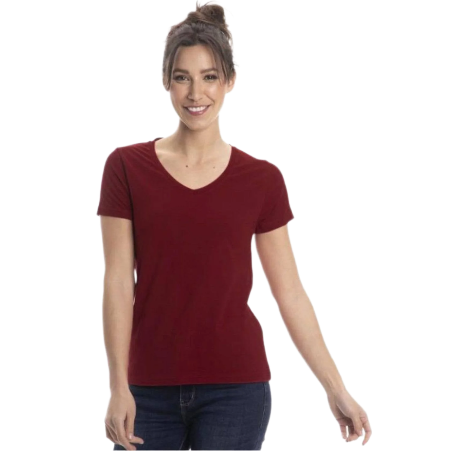 Women's Short Sleeve V-Neck T-Shirts - Colorful Women's Shirts - Great for Laying under Scrubs, Sweaters, Turkish Cotton Short Sleeve Shirts