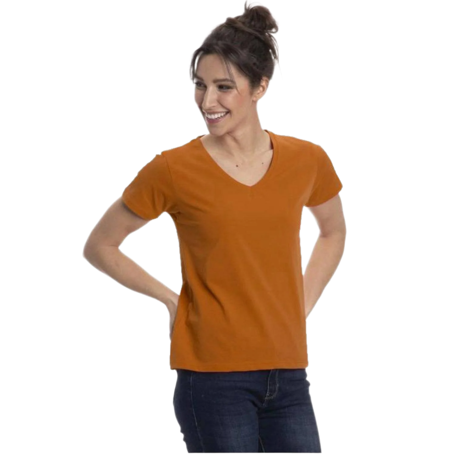 Women's Short Sleeve V-Neck T-Shirts - Colorful Women's Shirts - Great for Laying under Scrubs, Sweaters, Turkish Cotton Short Sleeve Shirts