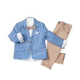 Long Sleeve Button-Up Dress Shirt  
Cobalt color with pant