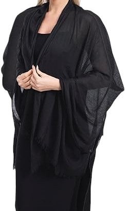 Women's Lightweight Linen-Like Sheer Summer Scarves in Rich Colors