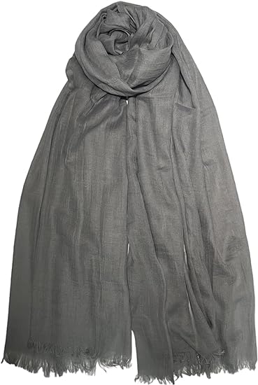 Buy light-gray Women&#39;s Lightweight Linen-Like Sheer Summer Scarves in Rich Colors
