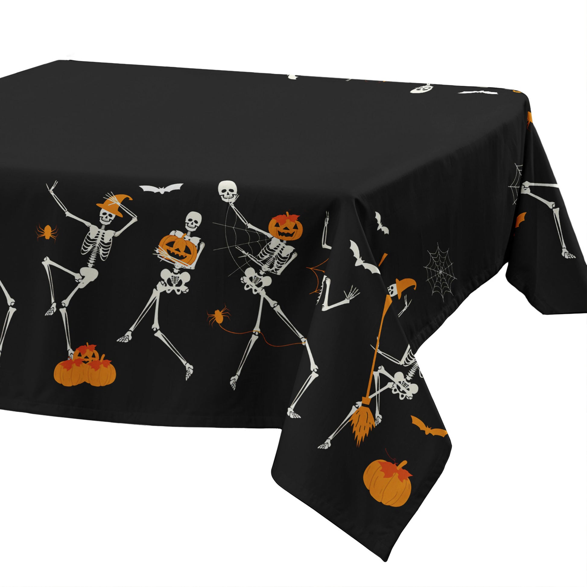 Halloween dancing skeleton tablecloth