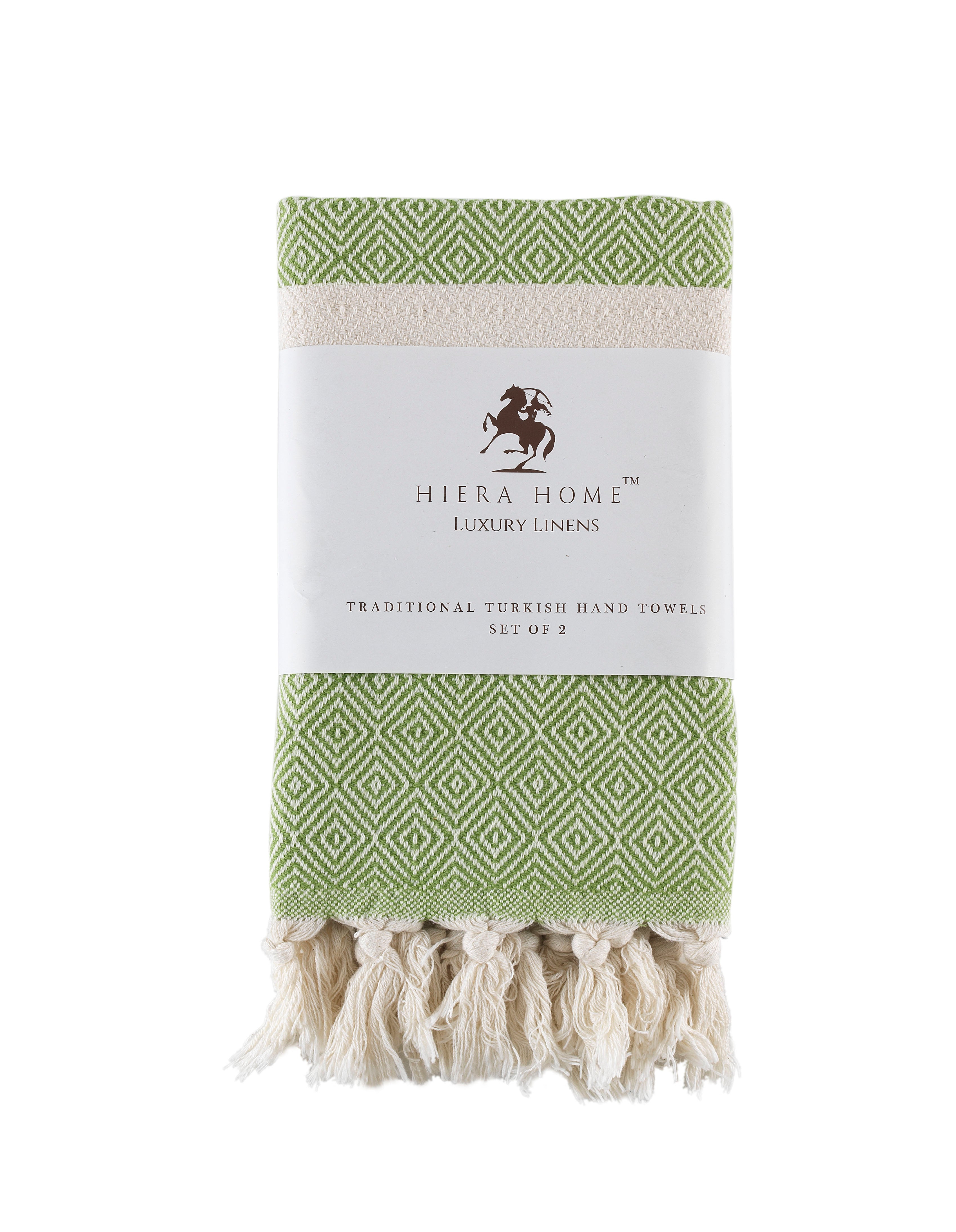 Turkish Hand Towels Set of 2 Decorative Towels for Bathroom and Kitchen - Soft, Absorbent and Quick Dry Farmhouse Towels for Hands, Hair and Face (19x39 inches)