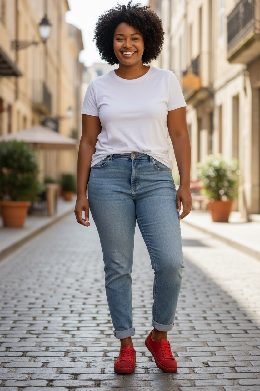 Women's Colorful Leather Sneakers - Great for the Office, Casual Days (Aimee Style)