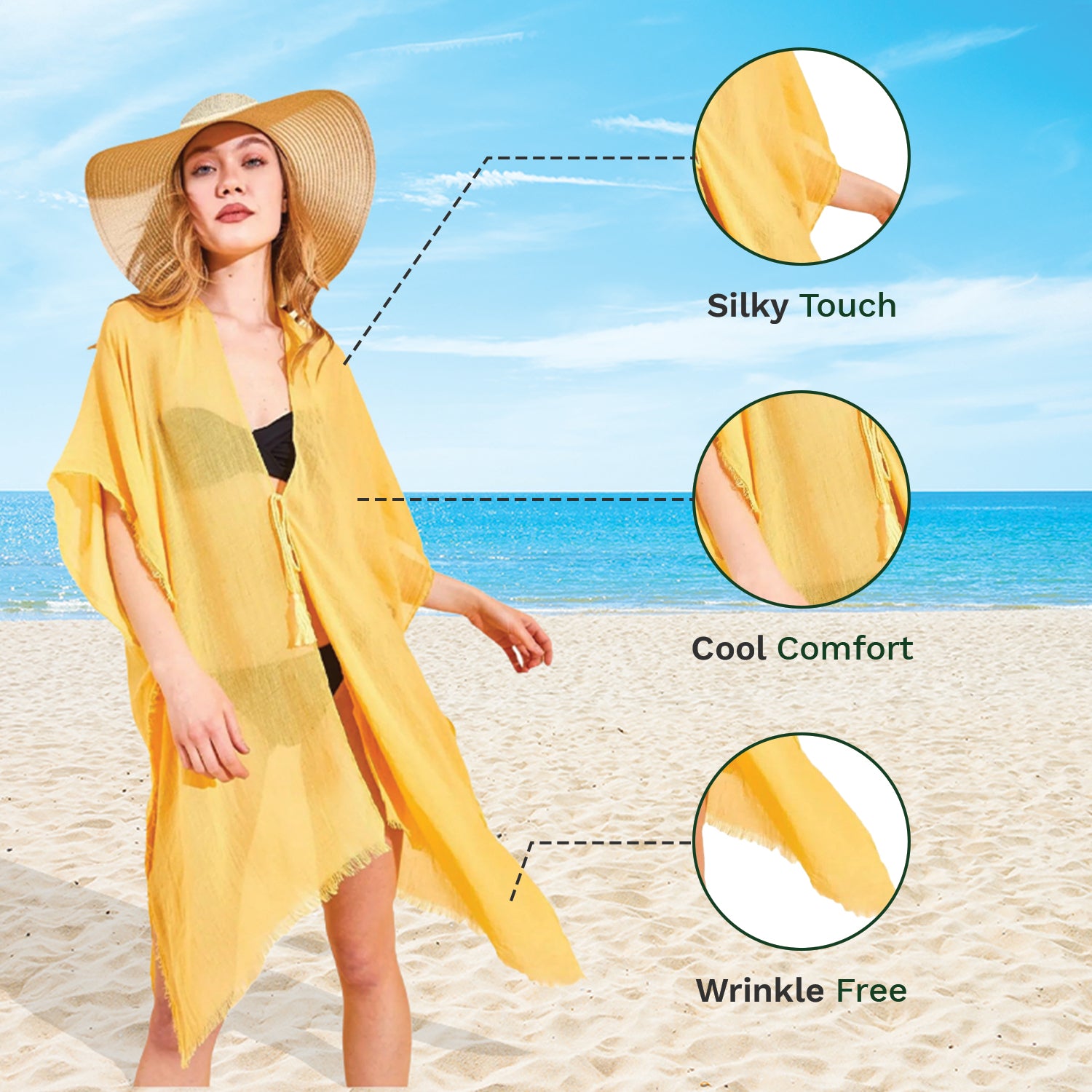 Women's Colorful and Stylish Beach Cover Up, Perfect Summer Wear at the Pool
