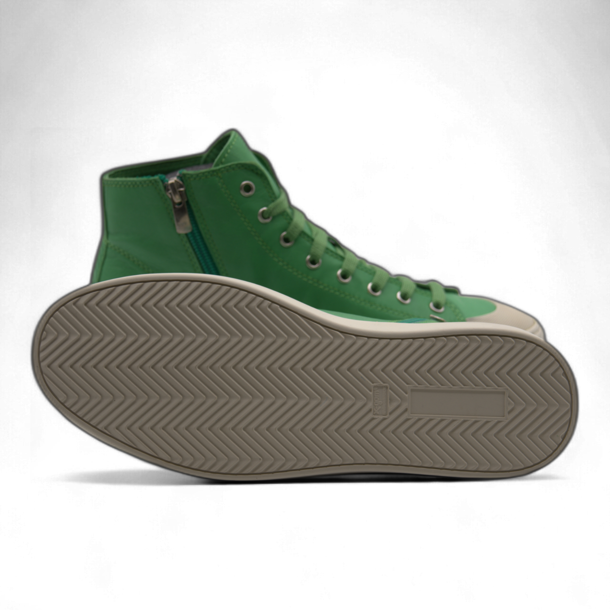 Women's Leather High Top Sneakers with Convenient Side Zipper (August Style)