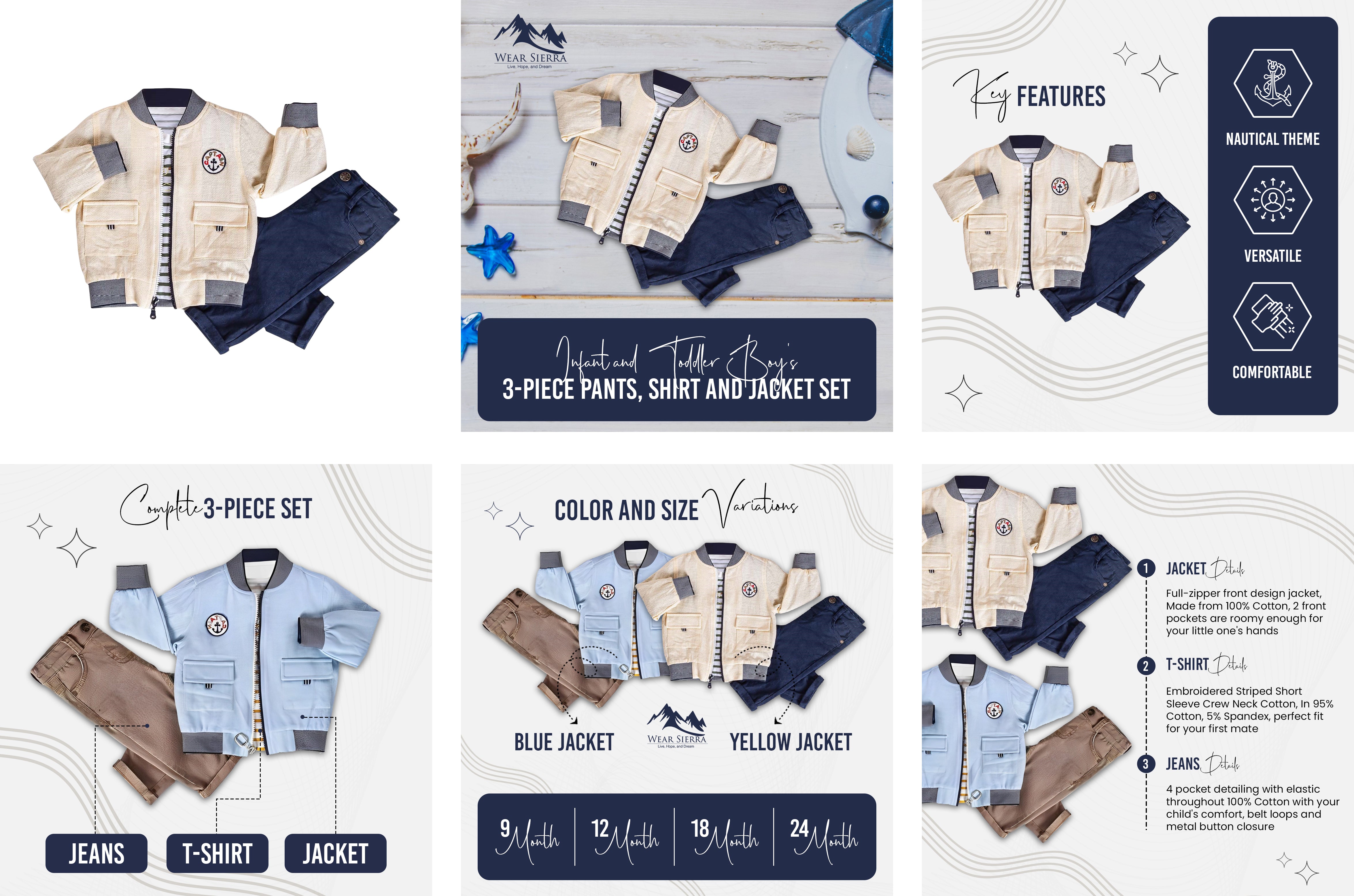 Little Boy & Toddler 3-Piece Casual Outfit - Jacket, T-Shirt & Jeans