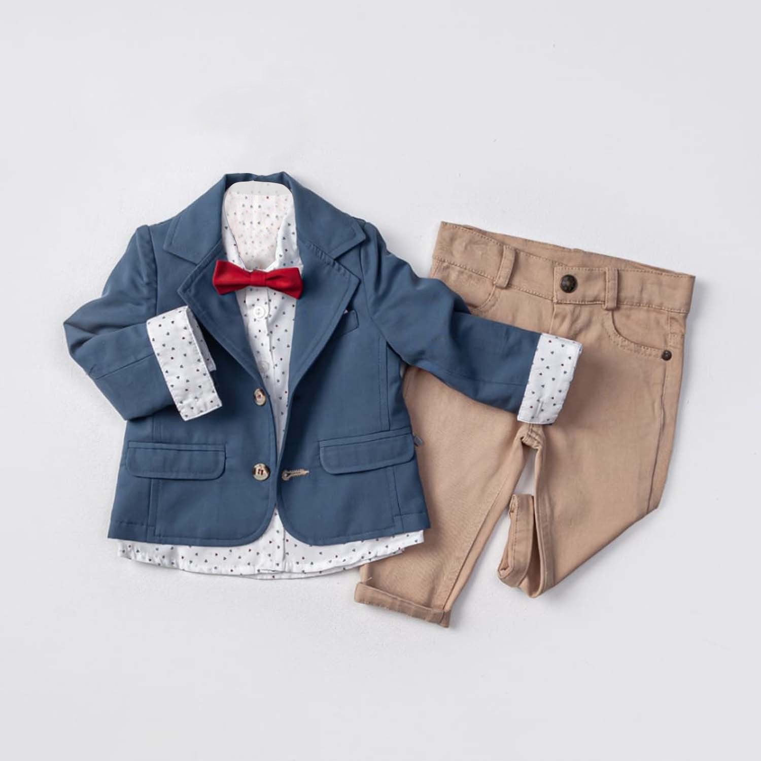 Infant and Toddler Boy's 3-Piece Suit with Fully LIned Jacket, Pants and Button Up Shirt