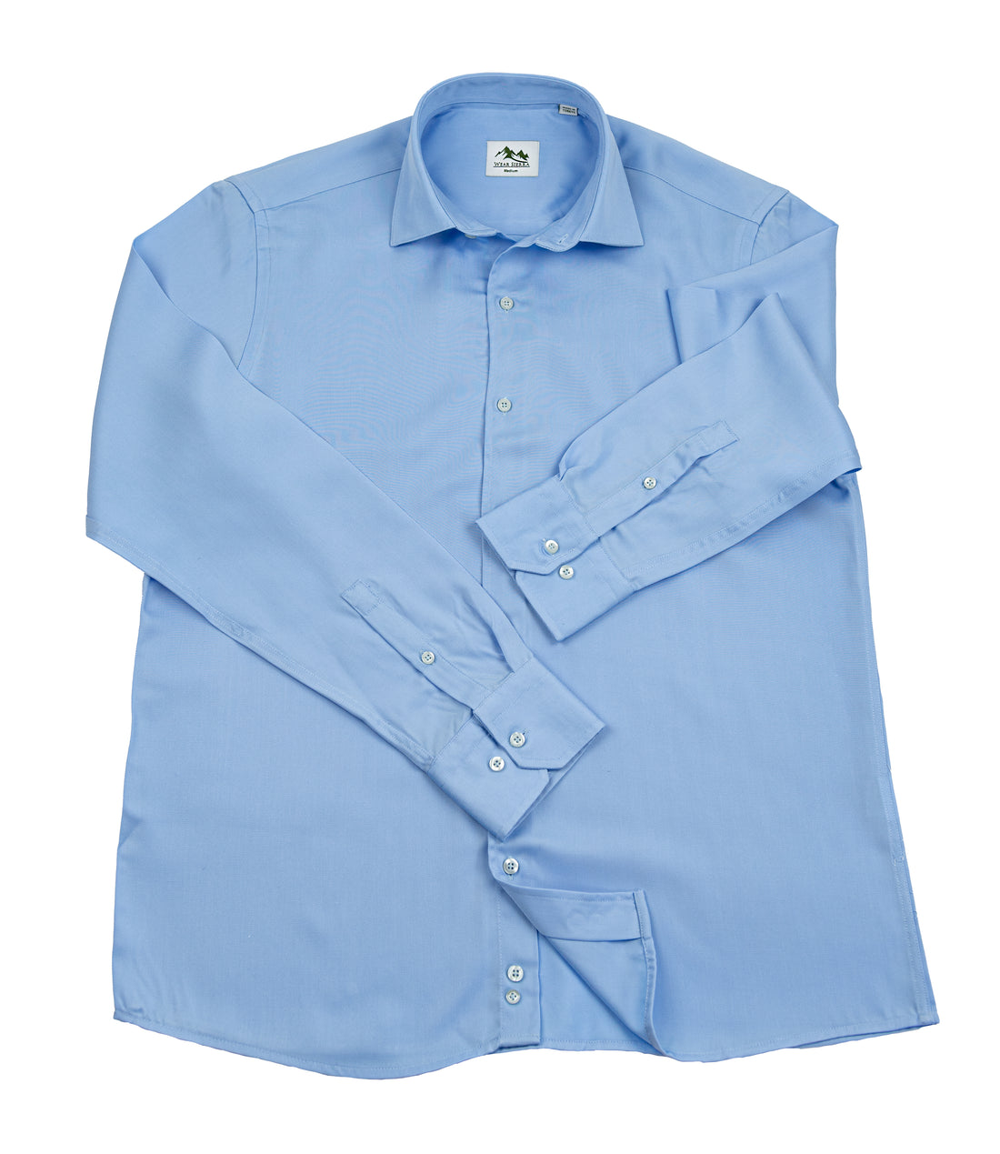 Wear Sierra Top Shelf Men's Turkish Cotton Long Sleeve Button Up Shirt in Classic Blue, Casual Friday Shirt for Men