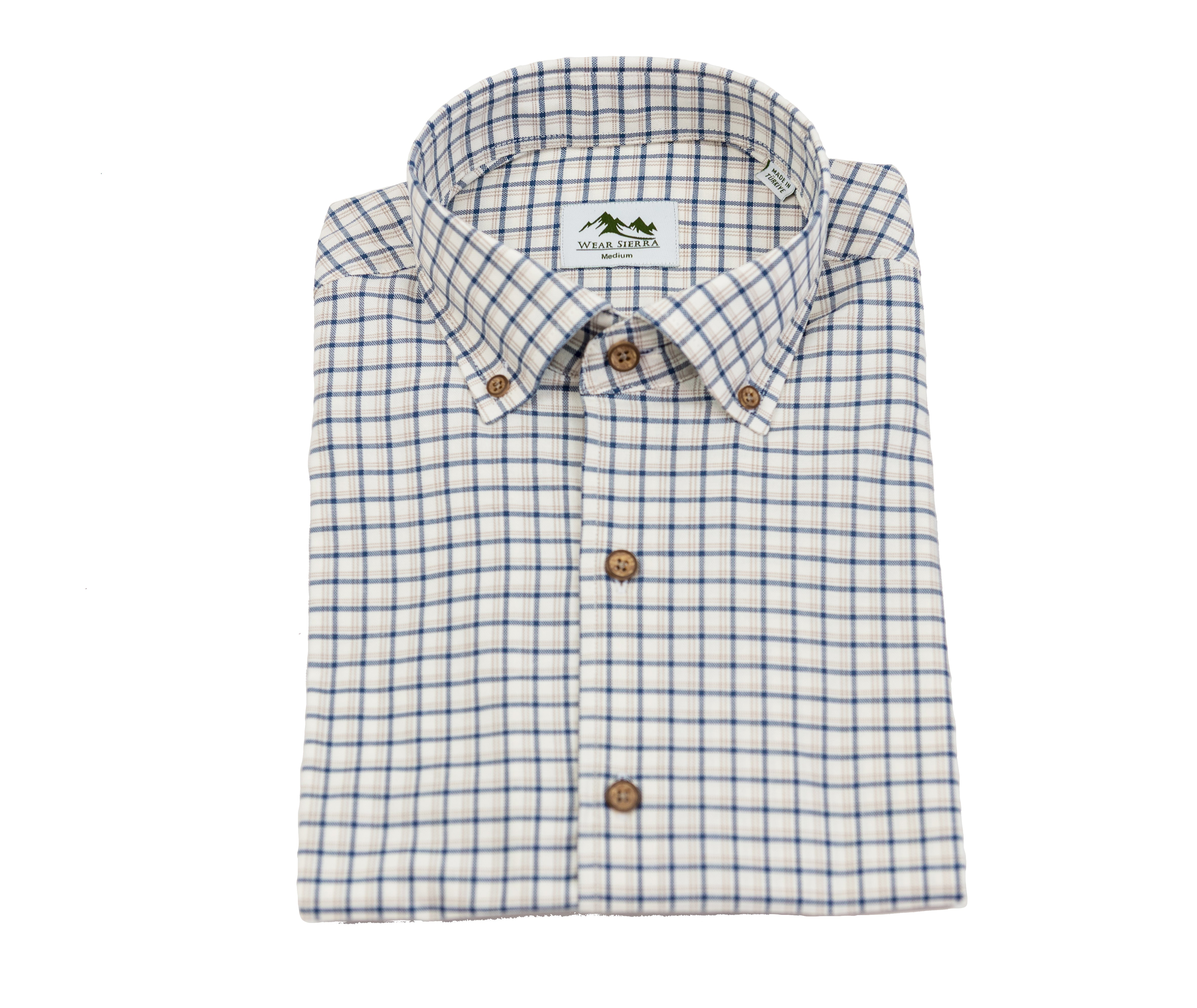 Wear Sierra Top Shelf Men's Cotton Short Sleeve Button Down Shirts in Brown Plaid