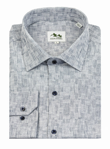 Wear Sierra Top Shelf Men's Turkish Cotton Long Sleeve Button Up Shirt in Blue, Casual Friday Shirt for Men