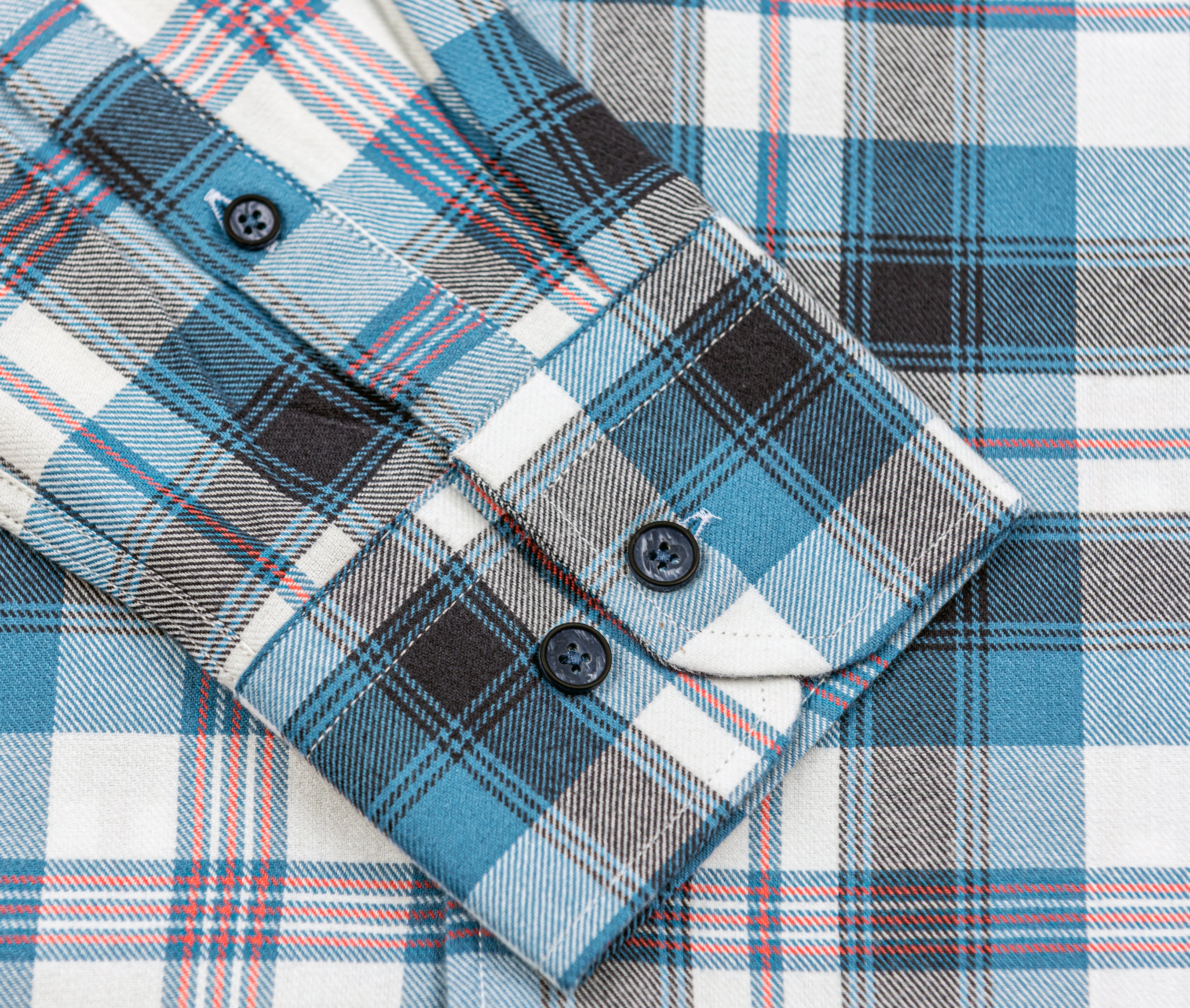 Wear Sierra Top Shelf Men's Cotton Long Sleeve Button Down Shirts in Blue Plaid