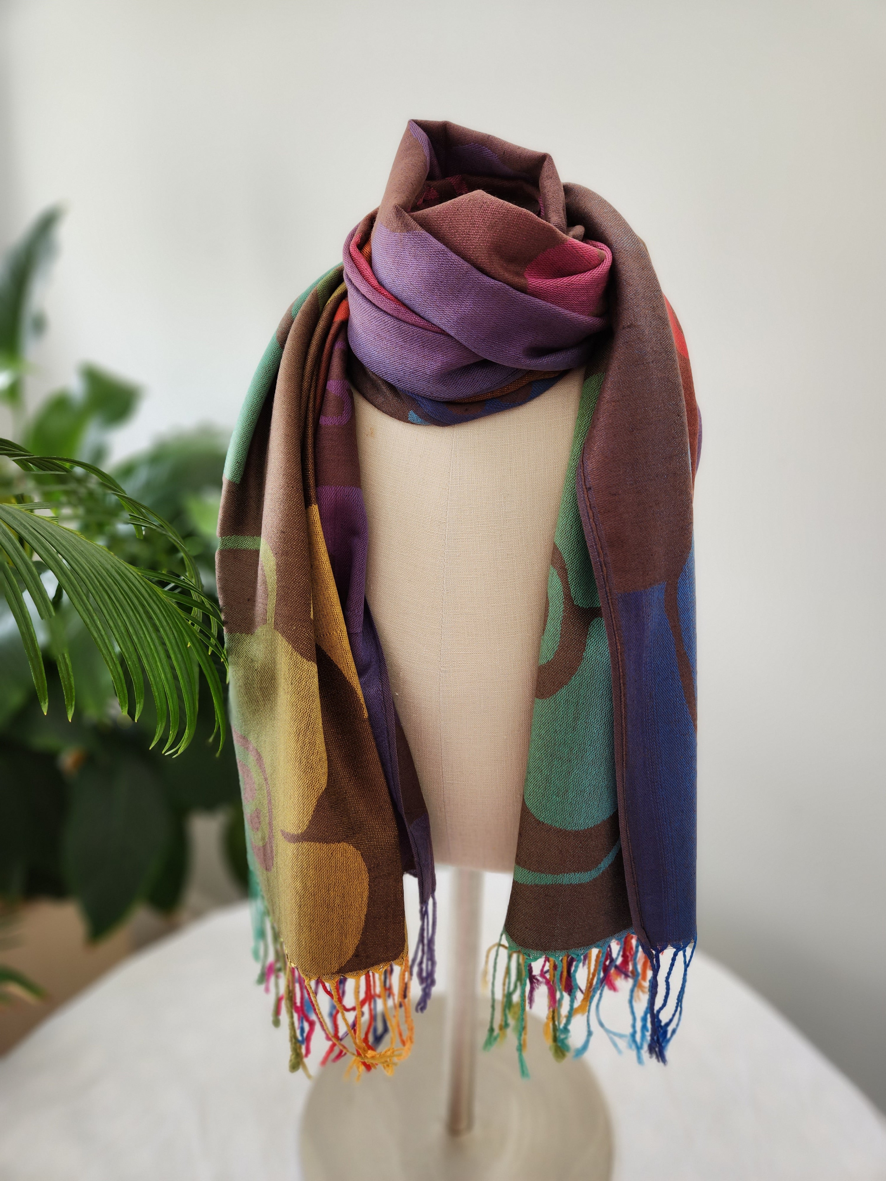 Buy coffee Colorful Women&#39;s Scarf in Vibrant, Tropical Colors Makes A Great Holiday Gift