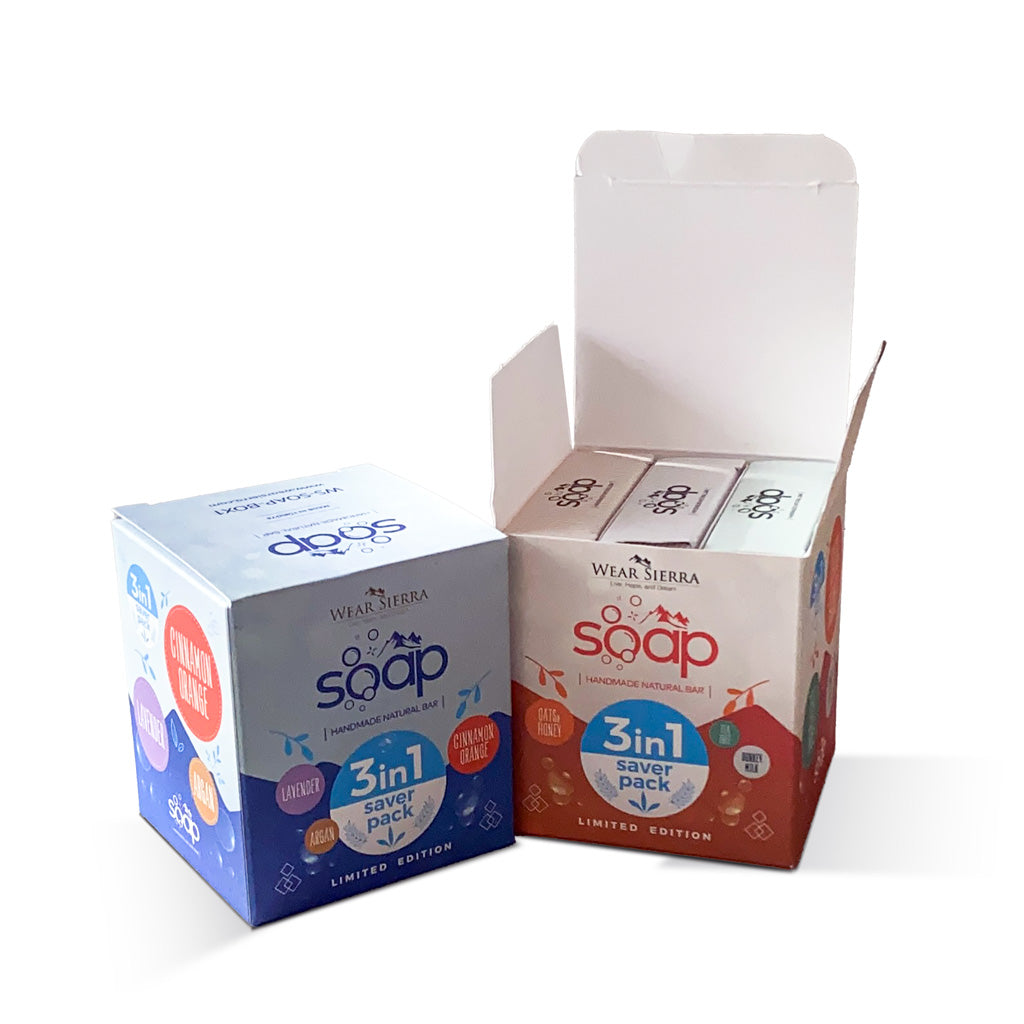 Natural, Handmade Bar Soap 3-Pack Gift Box Lavender, Argan, Cinnamon and Orange, Gift For Her, Gift For Mom