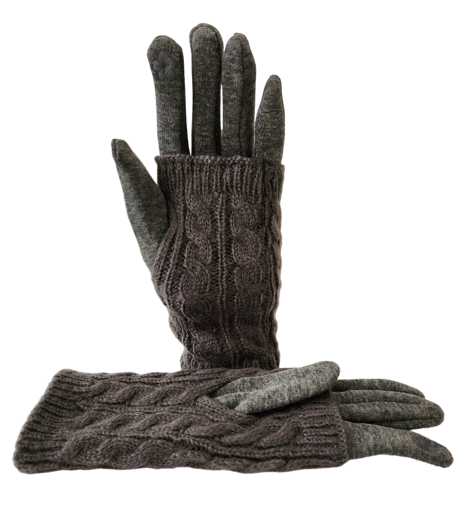 Women's Touchscreen Texting Gloves in Cable Knit and Furry Lining Comfort for Your Hands