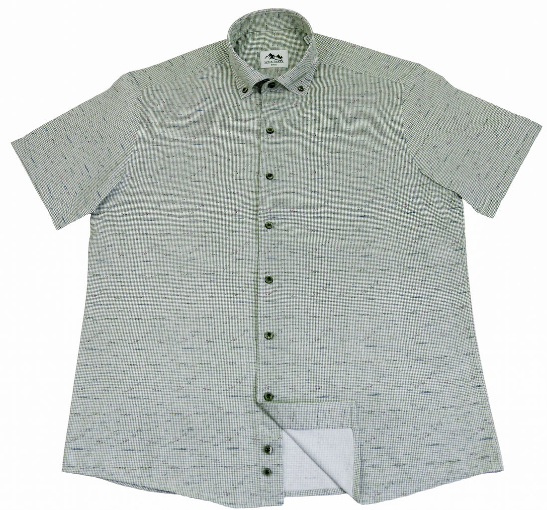 Wear Sierra Top Shelf Men's Linen Short Sleeve Button Down Shirt in Green - Great for Casual Fridays at the Office and Date Nights