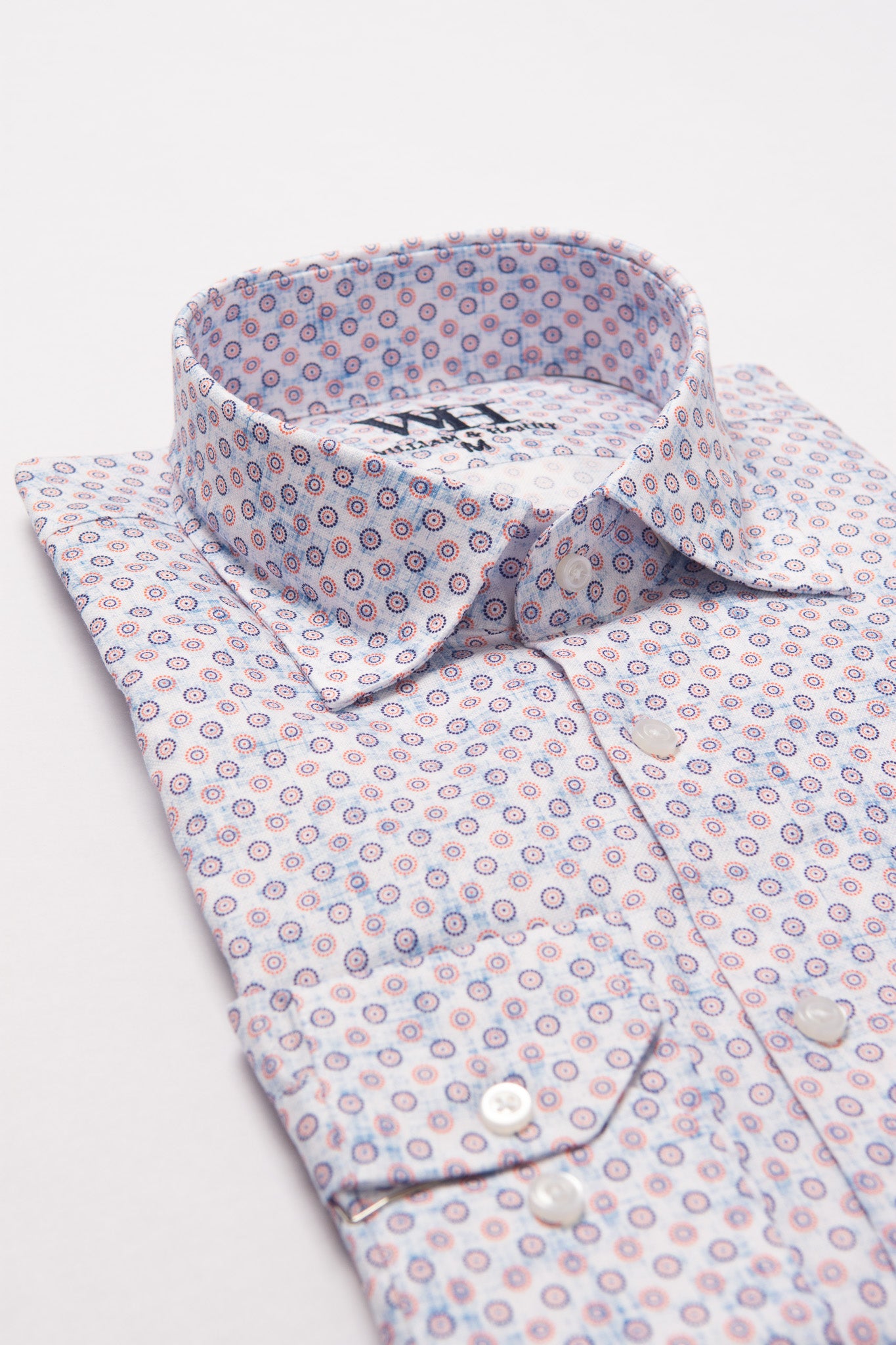W&H Golf Men's Long Sleeve Button Up Sports Shirts - Circular Print
