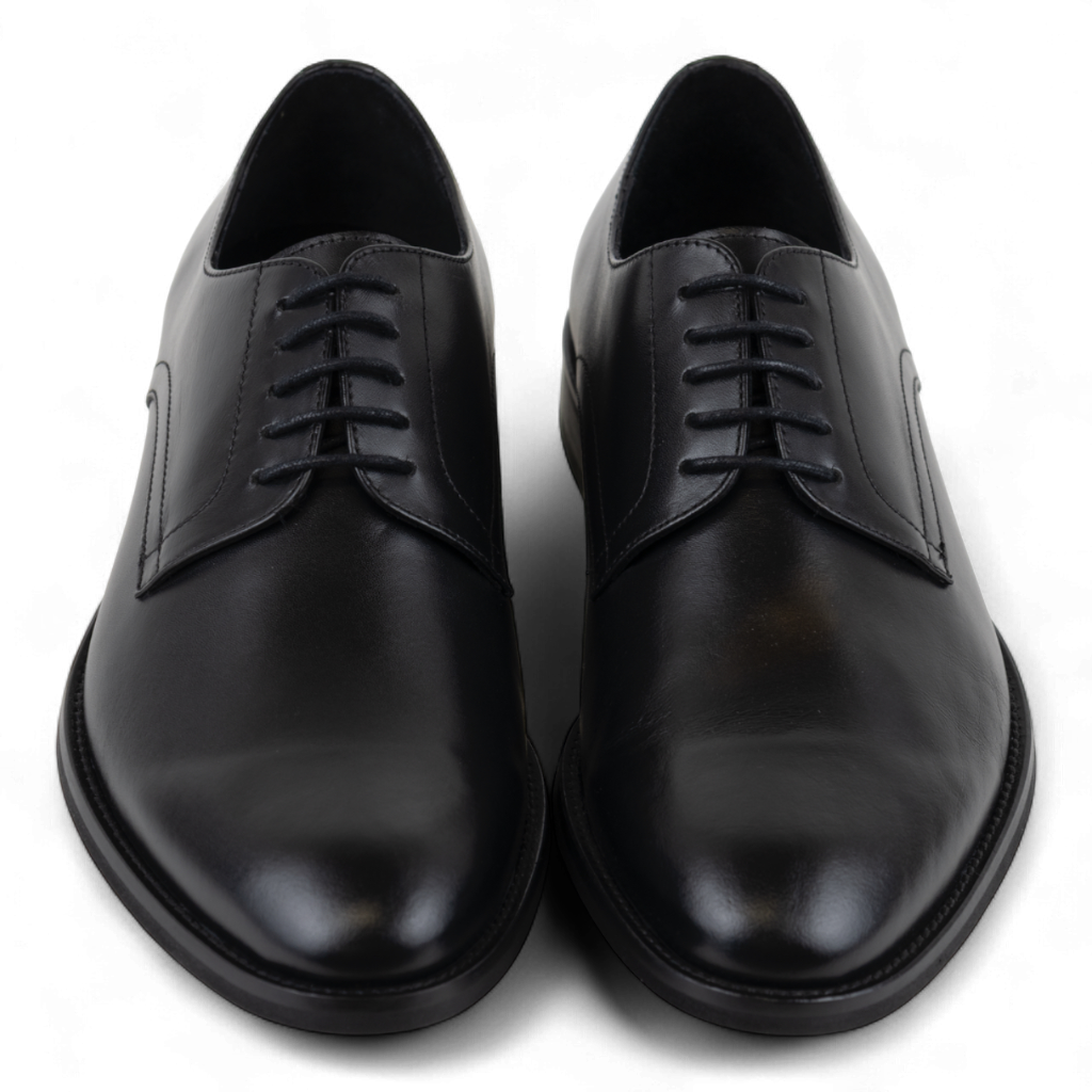 Men's Classic Leather Lace Up Dress Shoes in All Black (Heraclitus Style)