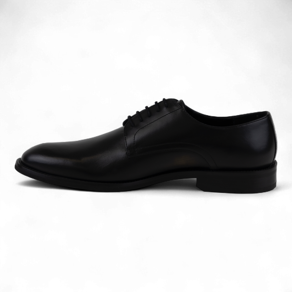 Men's Classic Leather Lace Up Dress Shoes in All Black (Heraclitus Style)