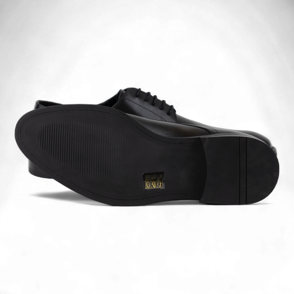 Men's Classic Leather Lace Up Dress Shoes in All Black (Heraclitus Style)