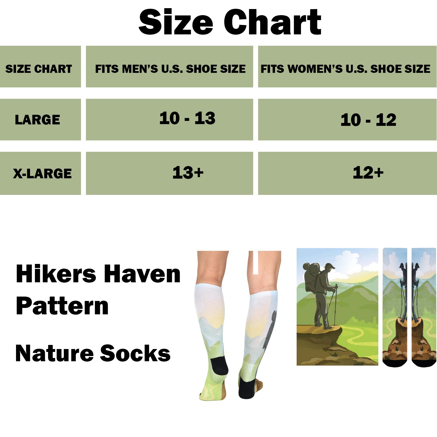 Men & Women's CoolMax Knee-High Socks, Nature Inspired Collection for Men & Women Eco-Friendly Knee High Socks