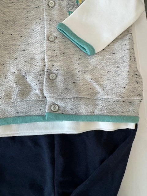 Newborn, Infant & Toddler Animal Theme (Turtle) 3-Piece Hoodie Jacket Set for Little Boys & Girls - Wear Sierra