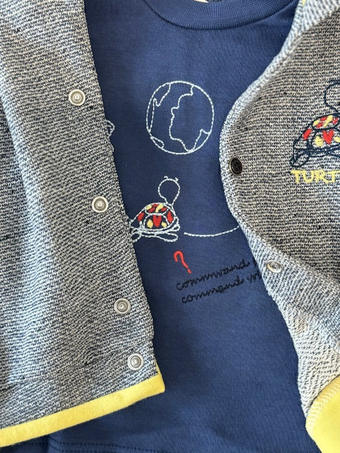 Newborn, Infant & Toddler Animal Theme (Turtle) 3-Piece Hoodie Jacket Set for Little Boys & Girls - Wear Sierra