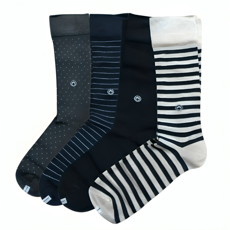 Men’s Viscose Crew Dress Socks – Breathable, Soft & Silky Comfort - 4 Pair Boxed Set - Ready for Gift Giving!