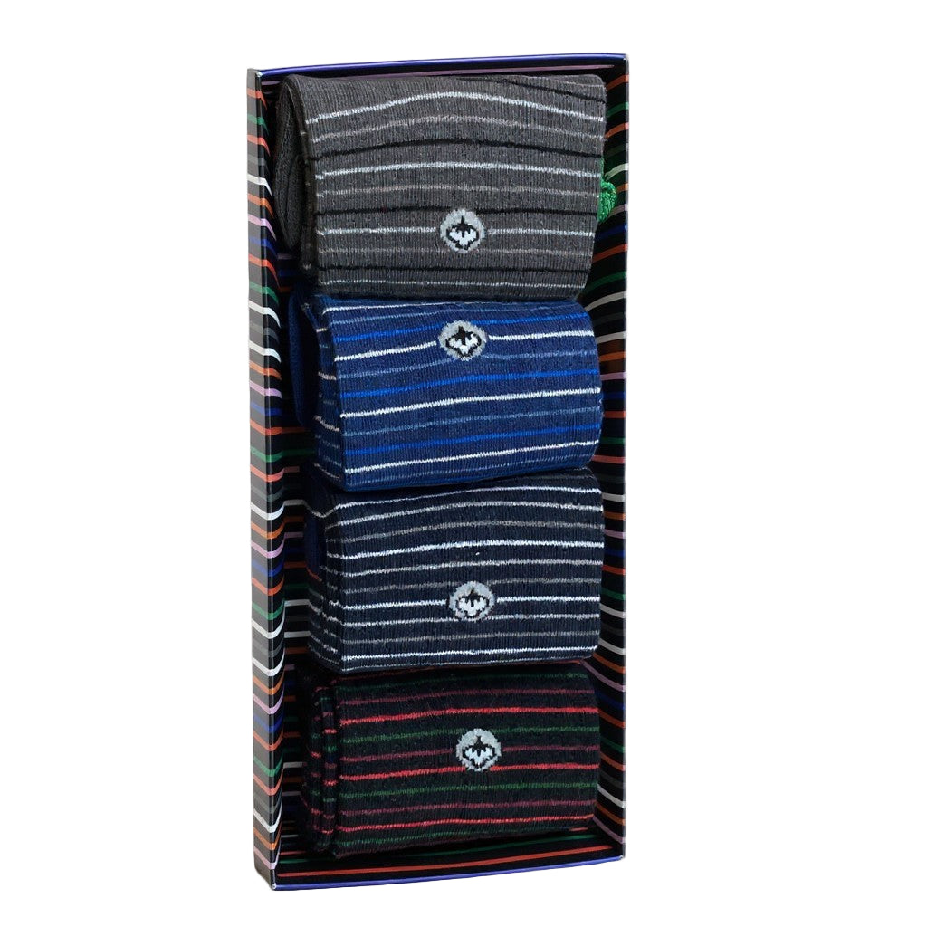 Men’s Cotton Crew Dress Socks – Breathable, Soft & Silky Comfort - 4 Pair Boxed Set - Ready for Gift Giving!