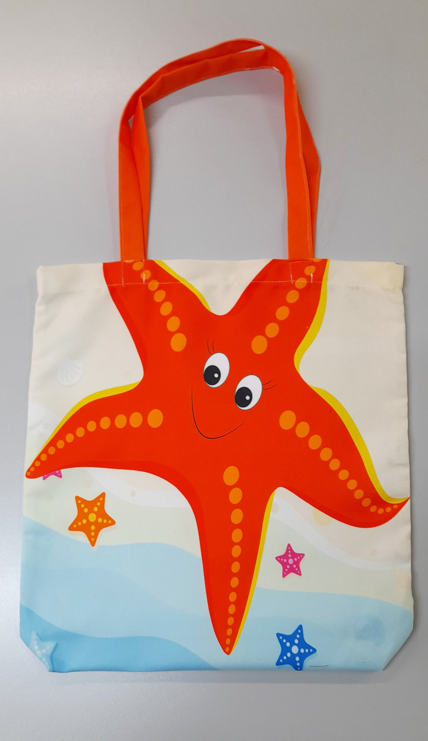 Cute & Colorful Starfish Patterned Tote Bag - Great for Shopping or a Day at the Lake or Pool