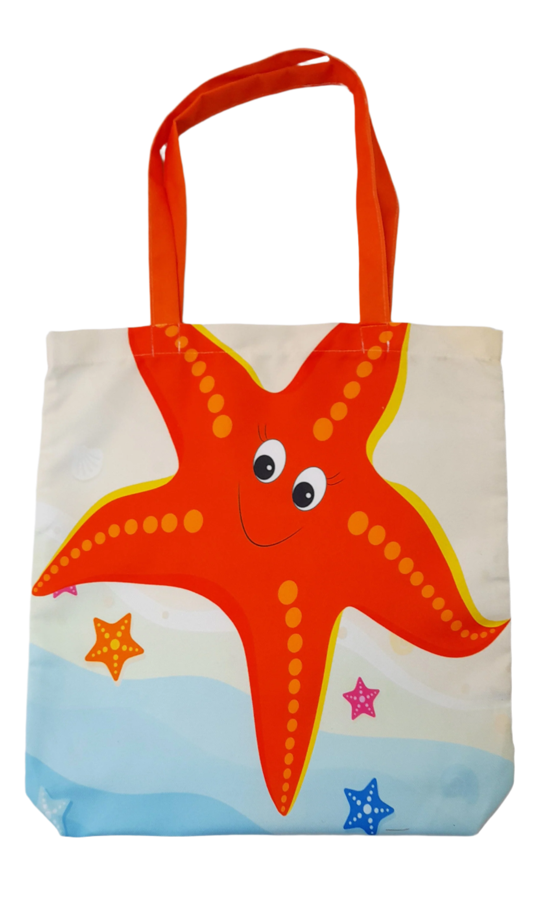 Cute & Colorful Starfish Patterned Tote Bag - Great for Shopping or a Day at the Lake or Pool