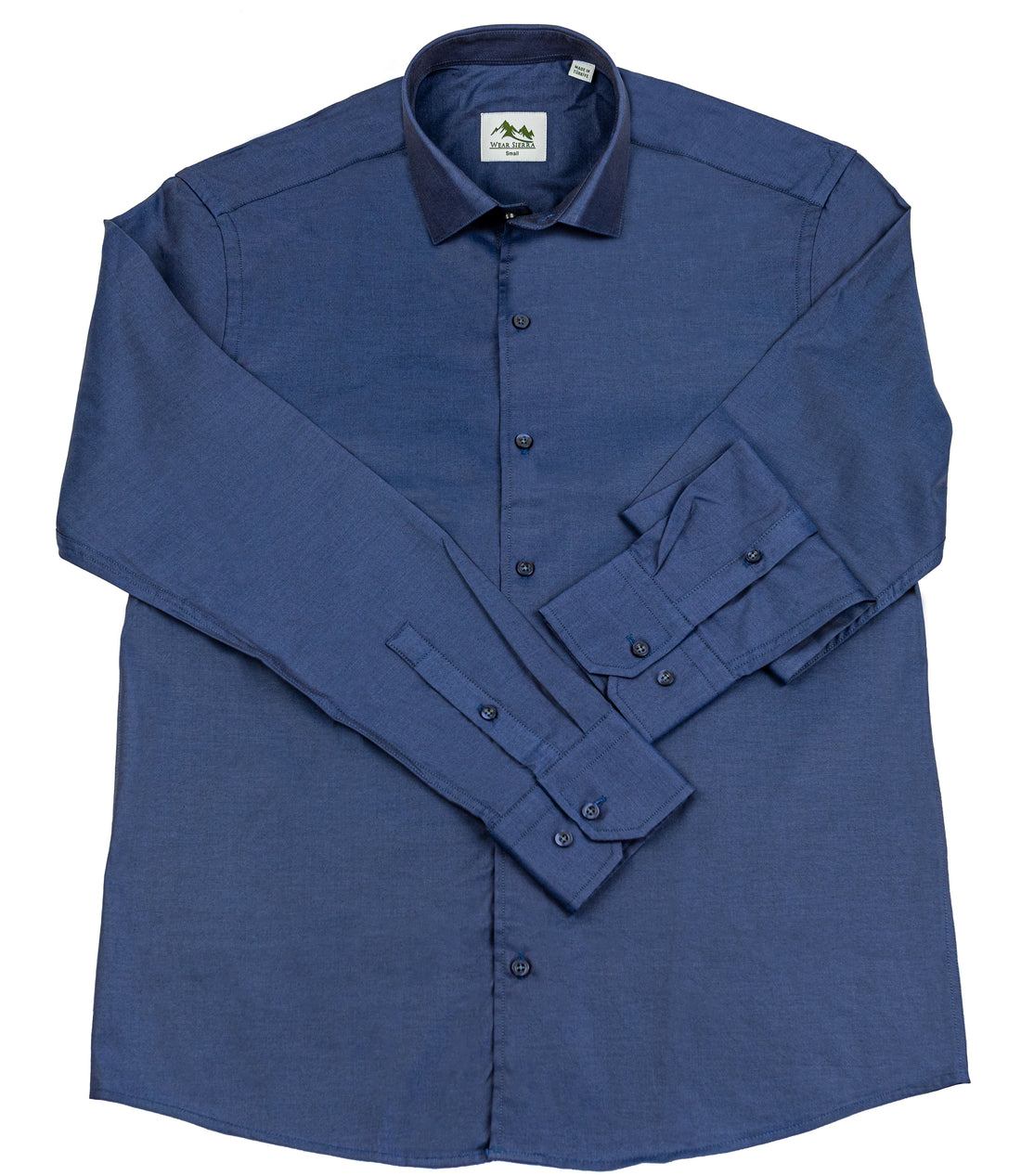 Wear Sierra Top Shelf Men's Turkish Cotton Long Sleeve Button Up Shirt in Classic Navy, Casual Friday Shirt for Men