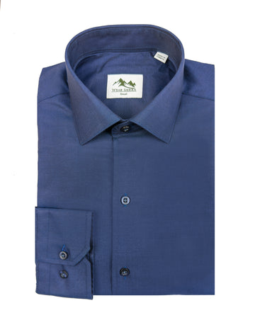 Wear Sierra Top Shelf Men's Turkish Cotton Long Sleeve Button Up Shirt in Classic Navy, Casual Friday Shirt for Men